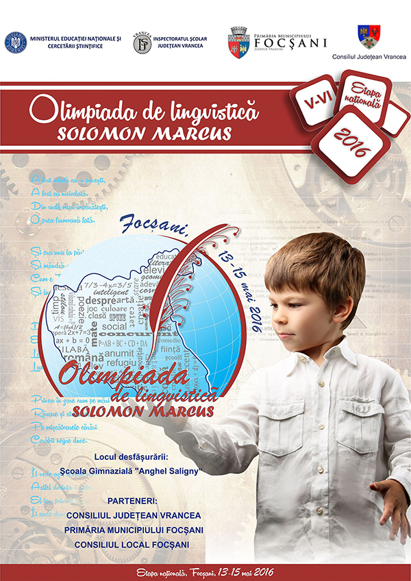 Afisul Olimpiadei de lingvistica SOLOMON MARCUS - clasele 5-6 - Etapa nationala 2016